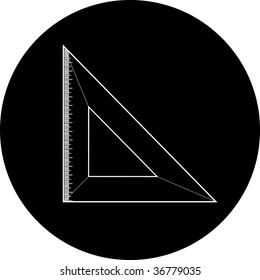 vector icon of triangle ruler