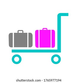 Vector icon of trolley carrying luggage.