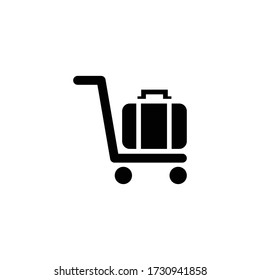 Vector Icon Trolley With A Suitcase.
Porter Service Trolley Icon Vector Illustration