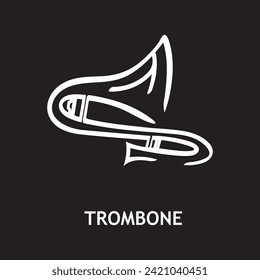 vector icon for trombone, musical instruments