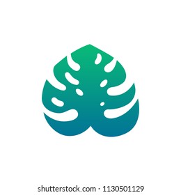 Vector icon tropical jungle green leaf