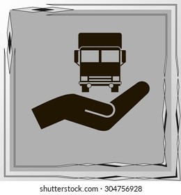 Vector icon of a truck