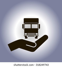 Vector icon of a truck