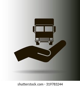 Vector icon of a truck