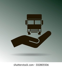 Vector icon of a truck