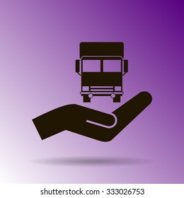 Vector icon of a truck