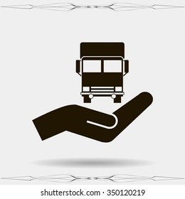 Vector icon of a truck