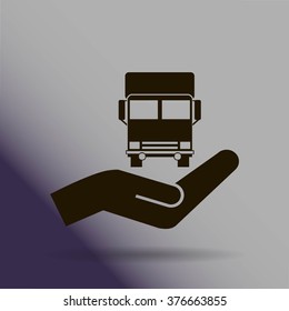 Vector icon of a truck