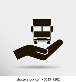 Vector icon of a truck