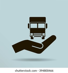 Vector icon of a truck