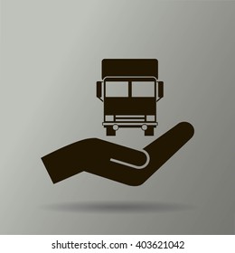 Vector icon of a truck