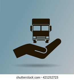 Vector icon of a truck
