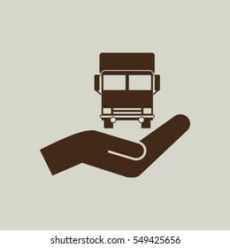 Vector icon of a truck