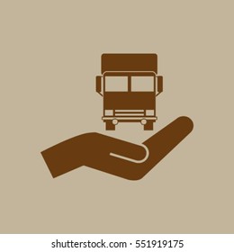 Vector icon of a truck