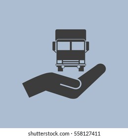 Vector icon of a truck
