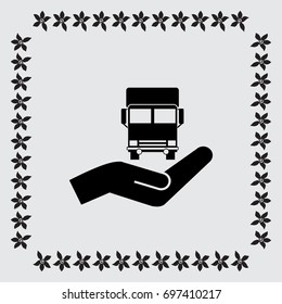 Vector icon of a truck