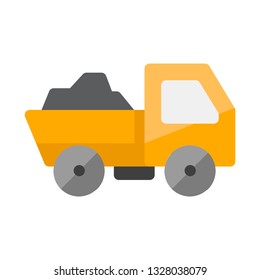 Vector icon of Truck in Construction with flat style