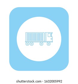 vector icon, truck loaded with transport container