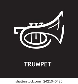 vector icon for trumpet, musical instruments