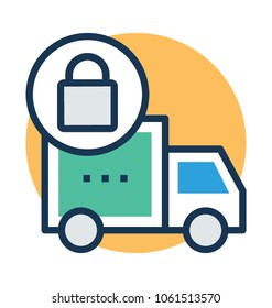
Vector icon of a trusted logistic service system
