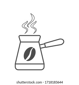 Vector icon of Turkey for making coffee. Stock illustration isolated on a white background. A simple linear design.