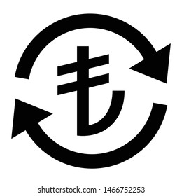 Vector icon Turkish lira. Exchange of Turkish lira currency. Turkish lira icon. Turkish lira sign. vector