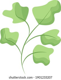 
ramas vectoriales de iconos con hojas ovales. icono del vector de hoja verde tropical para el diseño web aislado en fondo blanco