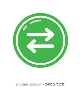 Vector icon of two arrows in different directions in the circle. Exchange icon for web and software interfaces.