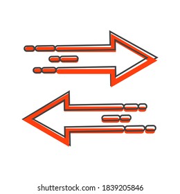 Vector icon two arrows pointing in opposite directions. Symbol exchange cartoon style on white isolated background.
