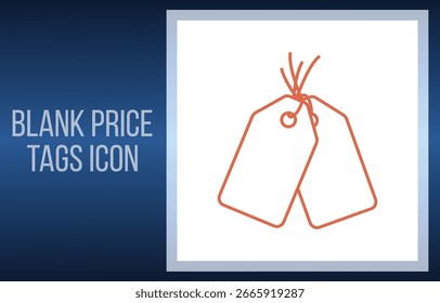 A vector icon of two blank price tags with strings, perfect for e-commerce and retail-related designs.