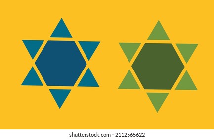 vector icon of two blue and green stars.