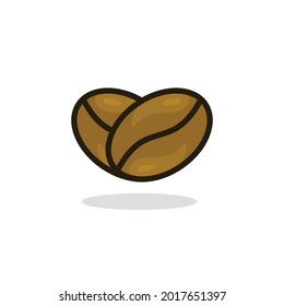 Vector icon of two brown coffee beans