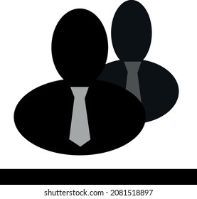 Vector icon two business men with tie sign. Eps 10.