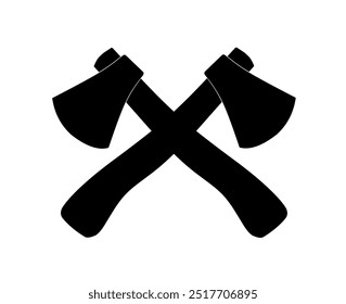 vector icon of two crossed axes on a white background