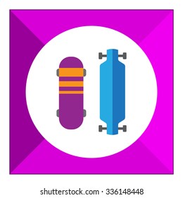 Vector icon of two different skateboard types