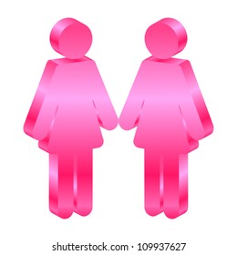 Vector icon with two females