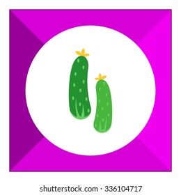 Vector icon of two fresh green cucumbers