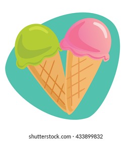 Vector icon of a two Ice-Cream 