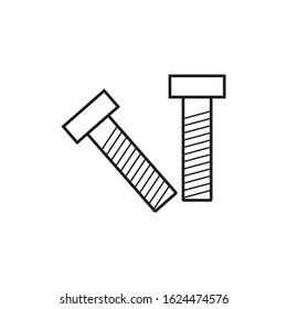 vector icon, two metal screws