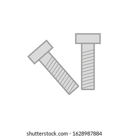 vector icon, two metal screws