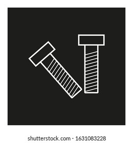 vector icon, two metal screws