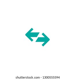 Vector icon. Two  opposite horizontal arrows isolated on white. Flat icon. Exchange icon. Good for web and software interfaces.  Flip flop pictogram.