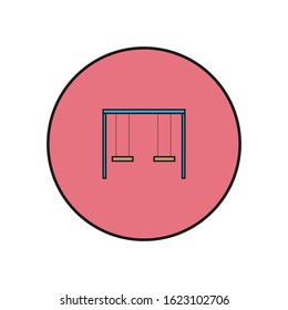 vector icon, two park swings