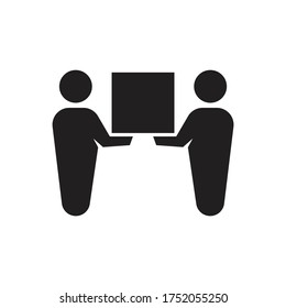 Icono vectorial de dos cajas de elevación de persona