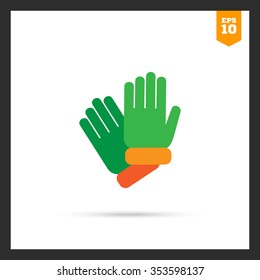 Vector icon of two protective rubber gloves