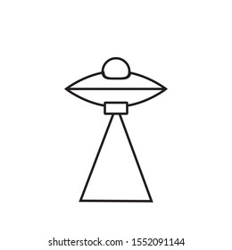 vector icon with UFO shape abducting