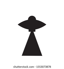 vector icon with UFO shape abducting