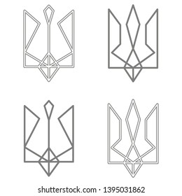 vector icon with Ukrainian trident  