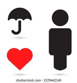 Vector icon umbrella 10 EPS