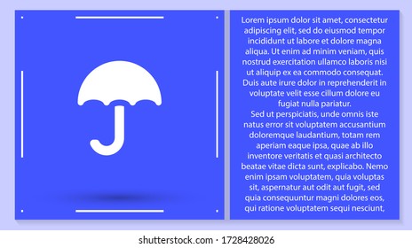 Vector icon umbrella 10 EPS . Lorem Ipsum Illustration design